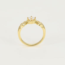 Charger l&#39;image dans la galerie, 14 K Gold Plated ring with white zirconia
