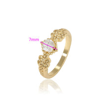 Load image into Gallery viewer, 14 K Gold Plated ring with white zirconia
