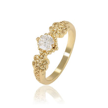 Cargar imagen en el visor de la galería, 14 K Gold Plated ring with white zirconia
