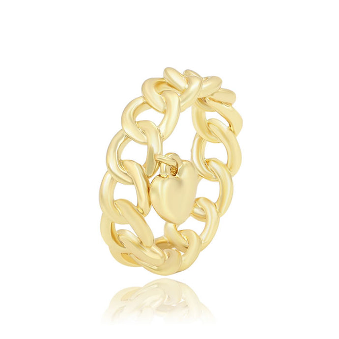 14 K Gold Plated link heart ring