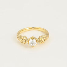 Cargar imagen en el visor de la galería, 14 K Gold Plated ring with white zirconia
