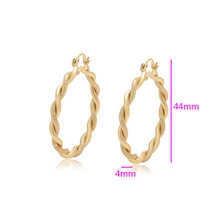 Load image into Gallery viewer, 14 K Gold plated twisted hoops earrings
