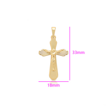 Cargar imagen en el visor de la galería, 14 K Gold Plated cross pendant with necklace
