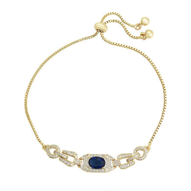 14 K Gold Plated bracelet with blue zirconia