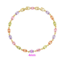 Cargar imagen en el visor de la galería, 14 K Gold Plated bracelet with coloured zirconia
