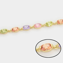 Cargar imagen en el visor de la galería, 14 K Gold Plated bracelet with coloured zirconia
