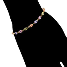 Cargar imagen en el visor de la galería, 14 K Gold Plated bracelet with coloured zirconia
