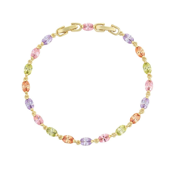 14 K Gold Plated bracelet with coloured zirconia