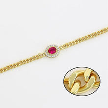 Charger l&#39;image dans la galerie, 14 K Gold Plated bracelet with pink zirconia
