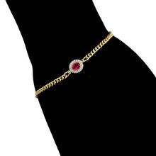 Charger l&#39;image dans la galerie, 14 K Gold Plated bracelet with pink zirconia
