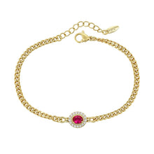 Charger l&#39;image dans la galerie, 14 K Gold Plated bracelet with pink zirconia
