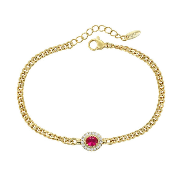 14 K Gold Plated bracelet with pink zirconia