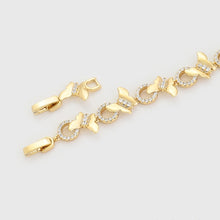 Load image into Gallery viewer, 14 K Gold Plated butterfly bracelet with white zirconia
