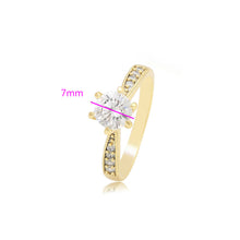 Load image into Gallery viewer, 14 K Gold Plated ring with white zirconia
