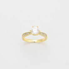 Load image into Gallery viewer, 14 K Gold Plated ring with white zirconia
