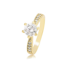 Load image into Gallery viewer, 14 K Gold Plated ring with white zirconia
