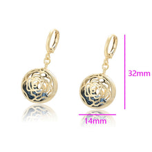 Load image into Gallery viewer, 14 K Gold Plated rose earrings with coloured zirconia
