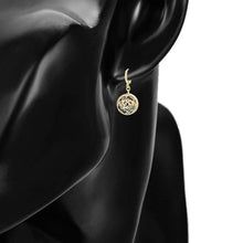 Load image into Gallery viewer, 14 K Gold Plated rose earrings with coloured zirconia
