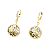 Load image into Gallery viewer, 14 K Gold Plated rose earrings with coloured zirconia
