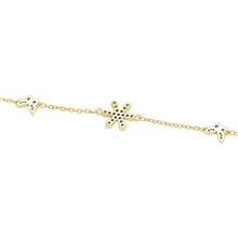 Load image into Gallery viewer, 14 K Gold Plated star and butterflies bracelet with white zirconia
