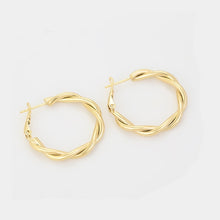 Charger l&#39;image dans la galerie, Gold plated twisted hoops earrings BijuNet Jewellery
