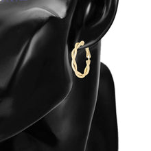 Charger l&#39;image dans la galerie, Gold plated twisted hoops earrings BijuNet Jewellery
