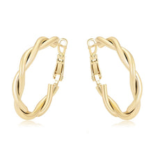 Charger l&#39;image dans la galerie, Gold plated twisted hoops earrings BijuNet Jewellery
