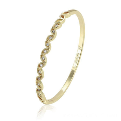 14 K Gold Plated bangle with white zirconium - BIJUNET