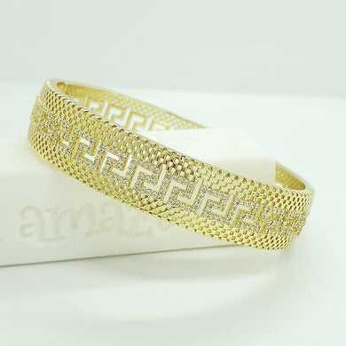 14 K Gold Plated bangle with white zirconium - BIJUNET