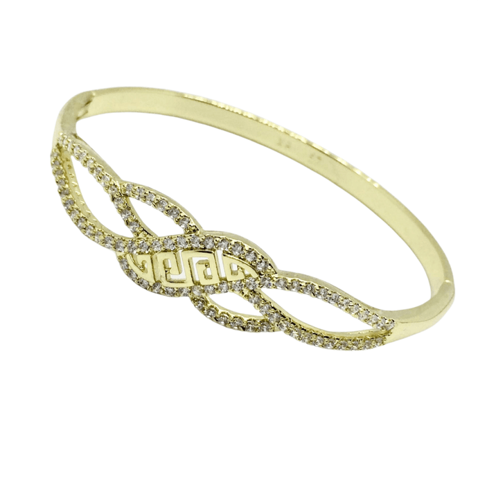 14 K Gold Plated bangle with white zirconium - BIJUNET