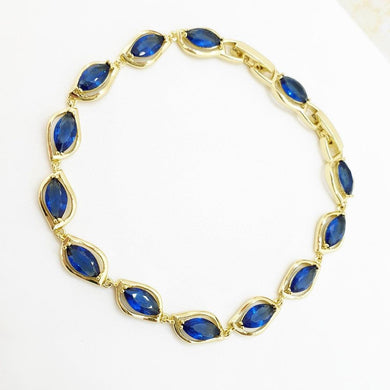 14 K Gold Plated bracelet with blue zirconium - BIJUNET