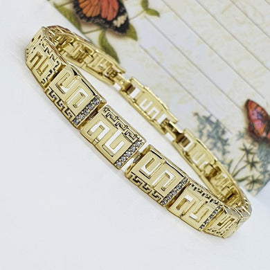 14 K Gold Plated bracelet with white zirconium - BIJUNET