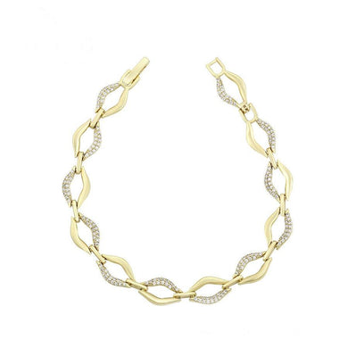 14 K Gold Plated bracelet with white zirconium - BIJUNET