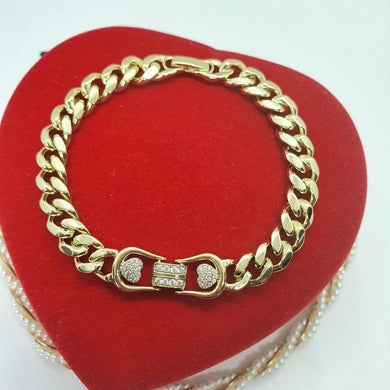 14 K Gold Plated bracelet with white zirconium - BIJUNET