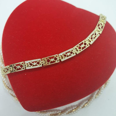 14 K Gold Plated bracelet with white zirconium - BIJUNET