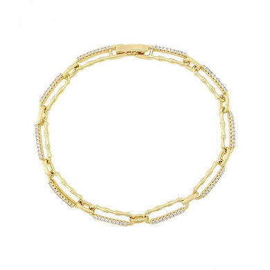 14 K Gold Plated bracelet with white zirconium - BIJUNET