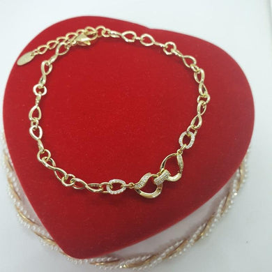 14 K Gold Plated bracelet with white zirconium - BIJUNET