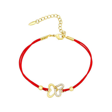 14 K Gold Plated butterfly bracelet with white zirconium - BIJUNET