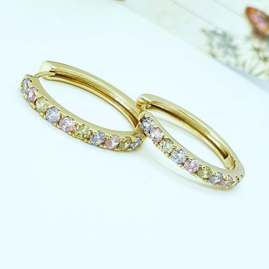 14 K Gold Plated earrings with coloured zirconium - BIJUNET