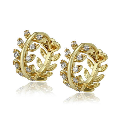 14 K Gold Plated earrings with white zirconium - BIJUNET