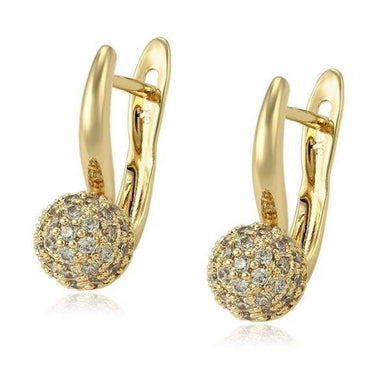 14 K Gold Plated earrings with white zirconium - BIJUNET