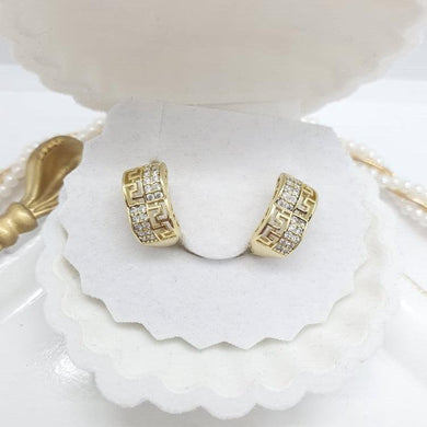 14 K Gold Plated earrings with white zirconium - BIJUNET