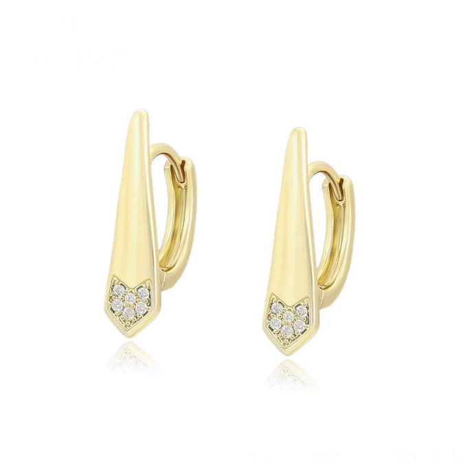 14 K Gold Plated earrings with white zirconium - BIJUNET