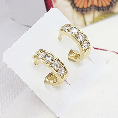 14 K Gold Plated earrings with white zirconium - BIJUNET