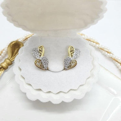 14 K Gold Plated earrings with white zirconium - BIJUNET