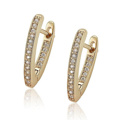 14 K Gold Plated earrings with white zirconium - BIJUNET