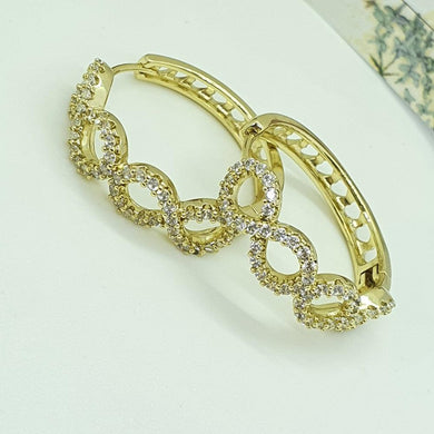 14 K Gold Plated earrings with white zirconium - BIJUNET