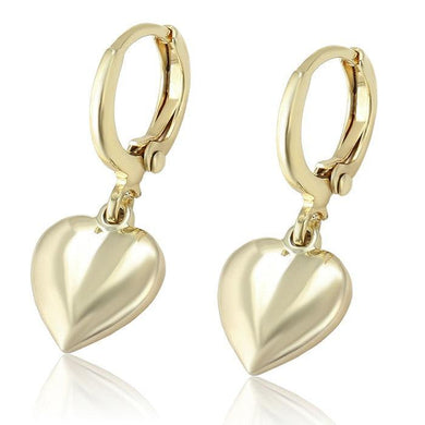 14 K Gold Plated heart earrings - BIJUNET