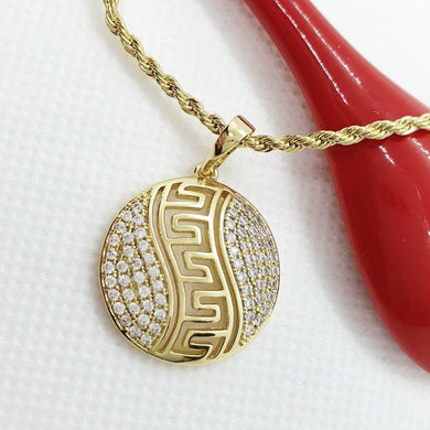 14 K Gold Plated pendant with white zirconium - BIJUNET