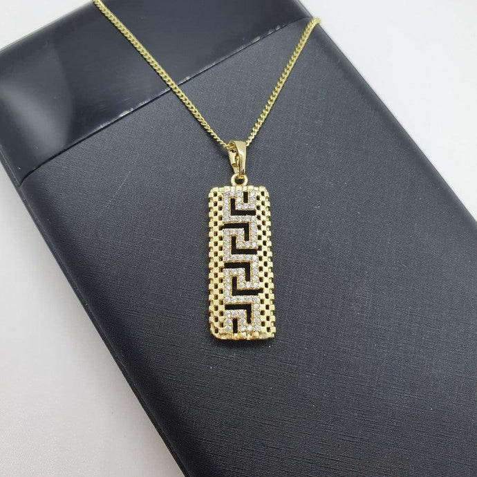 14 K Gold Plated pendant with white zirconium - BIJUNET